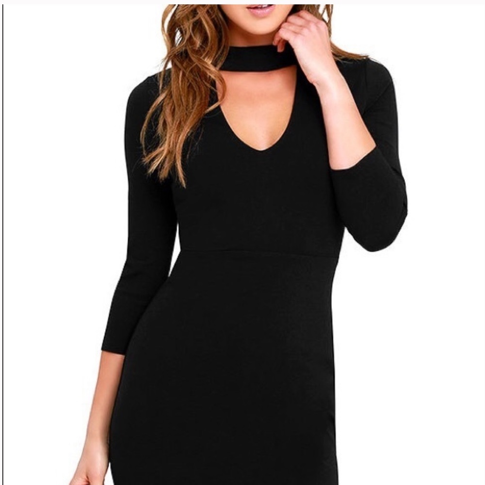 Lulu’s Bodycon Choker Dress - Picture 3 of 9